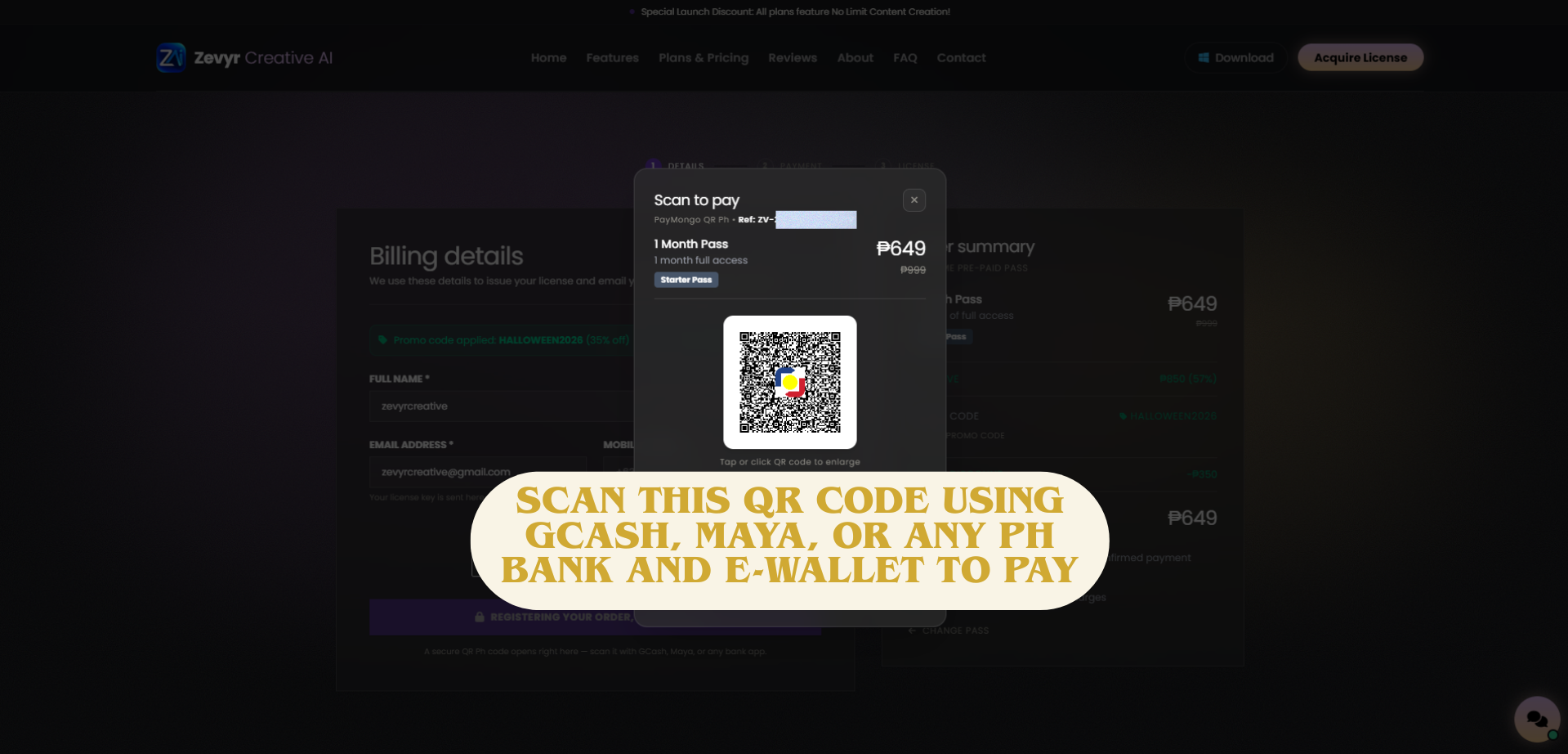 Step 6: Scan the live QR Ph code